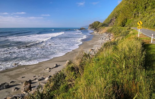 Coastal road at Hokitika