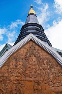 Relief at the Naphamethanidon Chedi of King Bhumibol Adulyadej on Mt Doi Inthanon