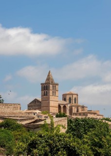 View of the town with the Church Nuestra Senyora de los Angeles