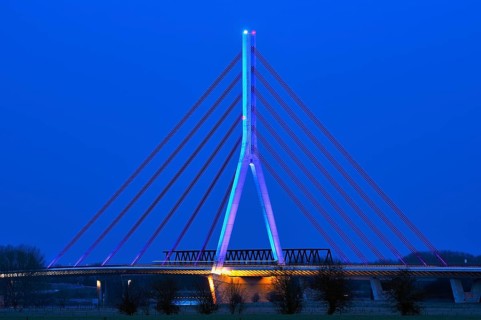 Illuminated Niederrheinbrucke Wesel