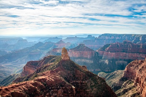 View from Point Imperial to Mount Hayden in canyon landscape