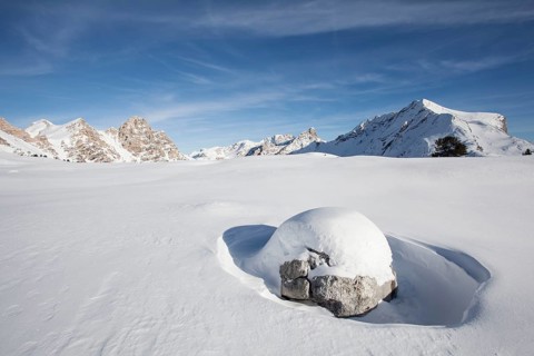 Paraispitze mountain in winter