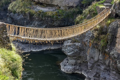Suspension bridge Q'iswachaka from the Inca era