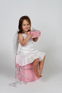 Girl dressed as angel