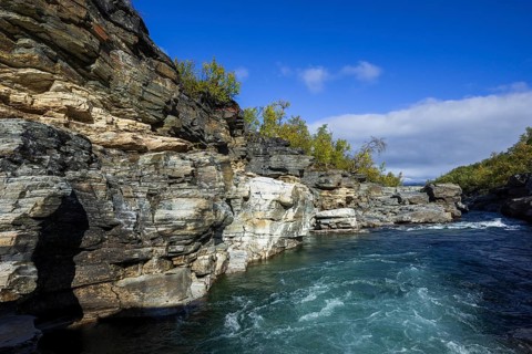 Rocky gorge portion of the Abiskojakka river