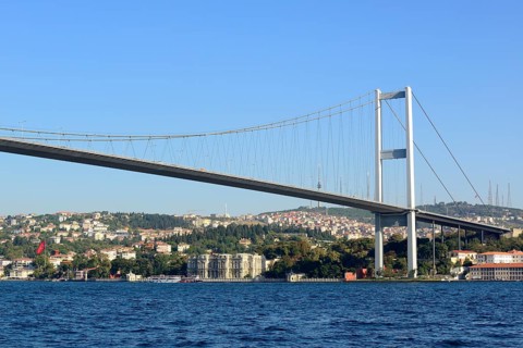 Bosphorus Bridge and the Beylerbeyi Palace on the Asian side