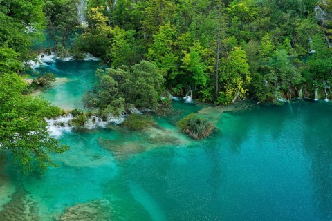 Lower lakes with small waterfalls