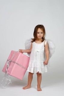 Girl dressed as angel