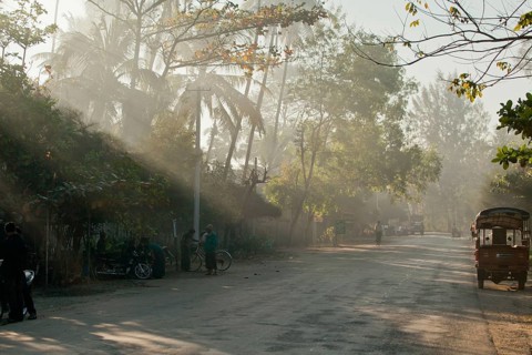 Early morning on a village road