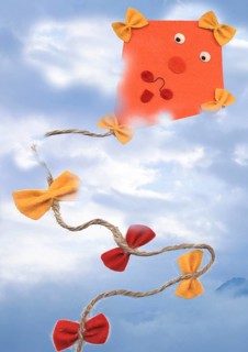 Paper kite flying in the sky