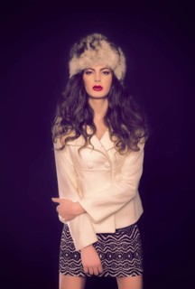 Young woman with fur hat