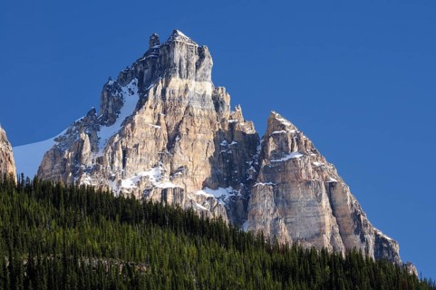 Cathedral Crags viewed from the Kicking Horse Pass Road