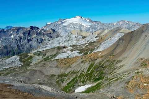 Summit of Mt Wildhorn with remnants of the glacier Glacier du Wildhorn