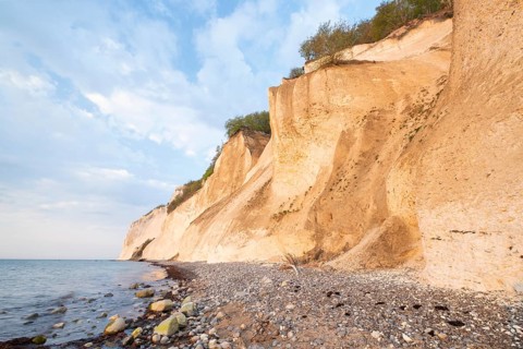 Baltic Sea and chalk cliffs in the morning light