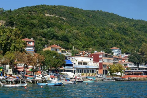 View of the village of Rumeli Kavagi from the Bosphorus