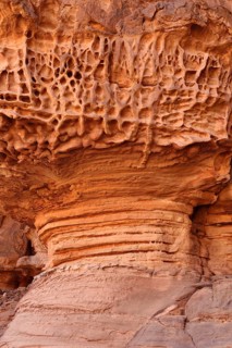 Wind erosion on soft sandstone layers