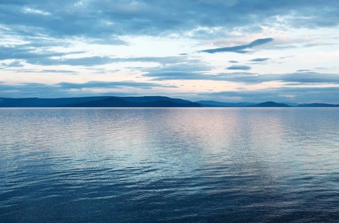 Khuvsgul Lake at dusk