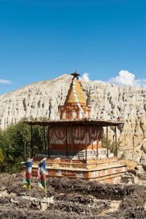 Colorful ornate Buddhist stupa