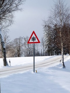 Traffic sign in winter