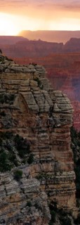 View of the Grand Canyon in the evening light