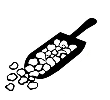 Ice scoop with crushed ice