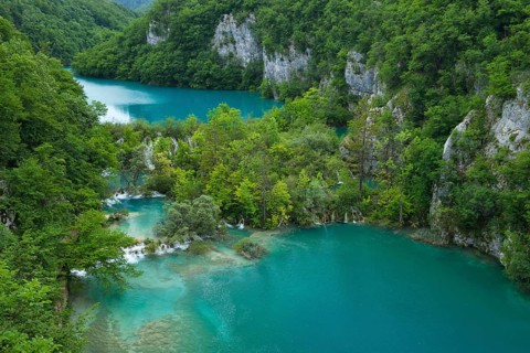 Lower lakes with small waterfalls