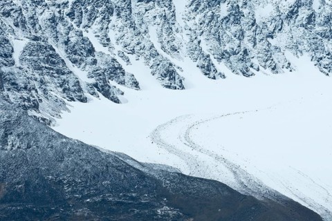 Mountains and Monacobreen glacier