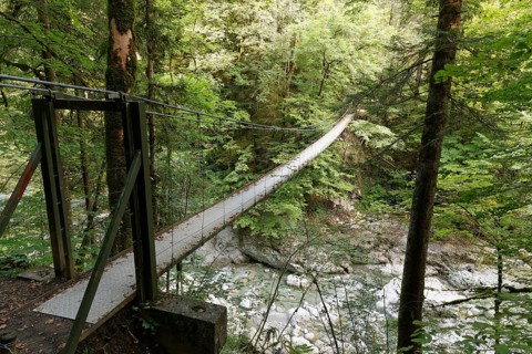 Suspension bridge across the Subersbach creek
