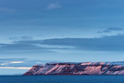 Steep mountains in evening light