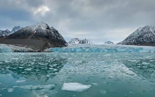 Mountains and Monacobreen glacier