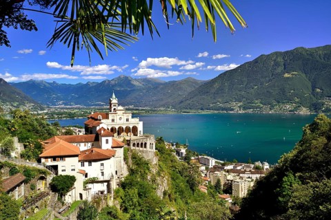 Pilgrimage church of Madonna del Sasso at Lago Maggiore