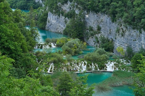 Lower lakes with small waterfalls