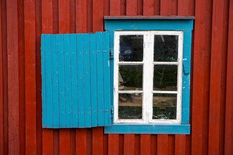 Window of a wooden house