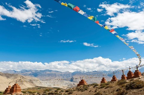 Stupas and prayer flags
