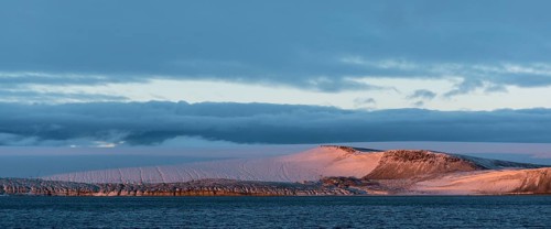 Mountain and glacier in the evening light