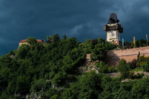 Clock tower on Schlossberg hill