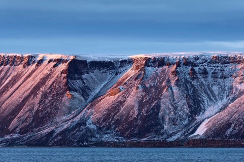 Steep mountains in evening light