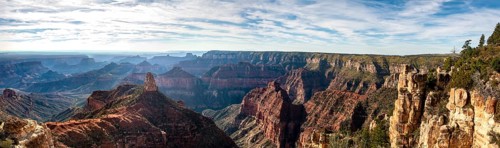 View from Point Imperial to Mount Hayden in canyon landscape