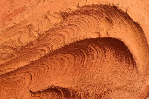 Wind erosion on soft sandstone layers