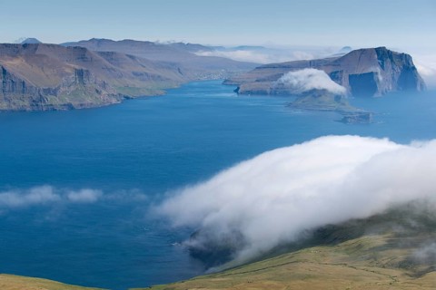 Bank of clouds over Vagar and Mykines