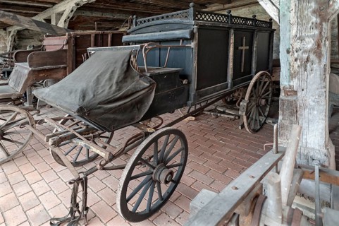 Old horse-drawn hearse