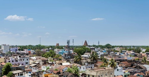 Cityscape with temples