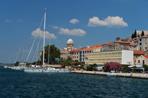 Lakeside promenade with the Cathedral of St. James