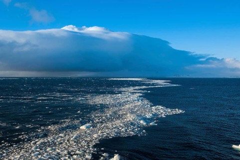 Breaking ice in the Antarctic waters