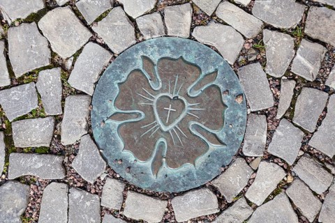Luther Rose in the pavement