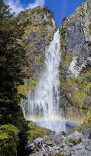 Waterfall with a rainbow