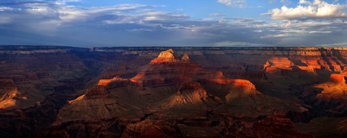 View of the Grand Canyon in the evening light