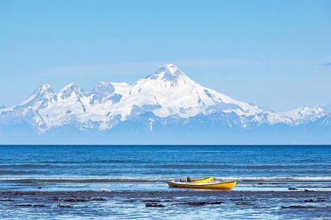 Boat on the beach of Kenai