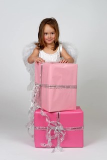 Girl dressed as angel