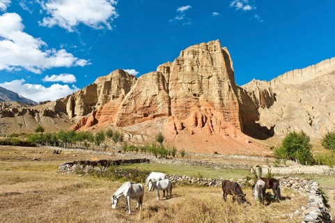 Erosion landscape with towering rocks